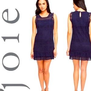 NWT Joie Eyelet Dress Tiered Ruffle Flirty Hem Sz L Runs S! Prettiest minidress✨